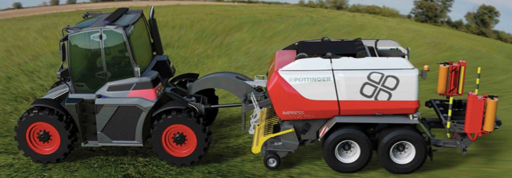 The Syn Trac uses an adapter to connect to a conventional implement hitch.