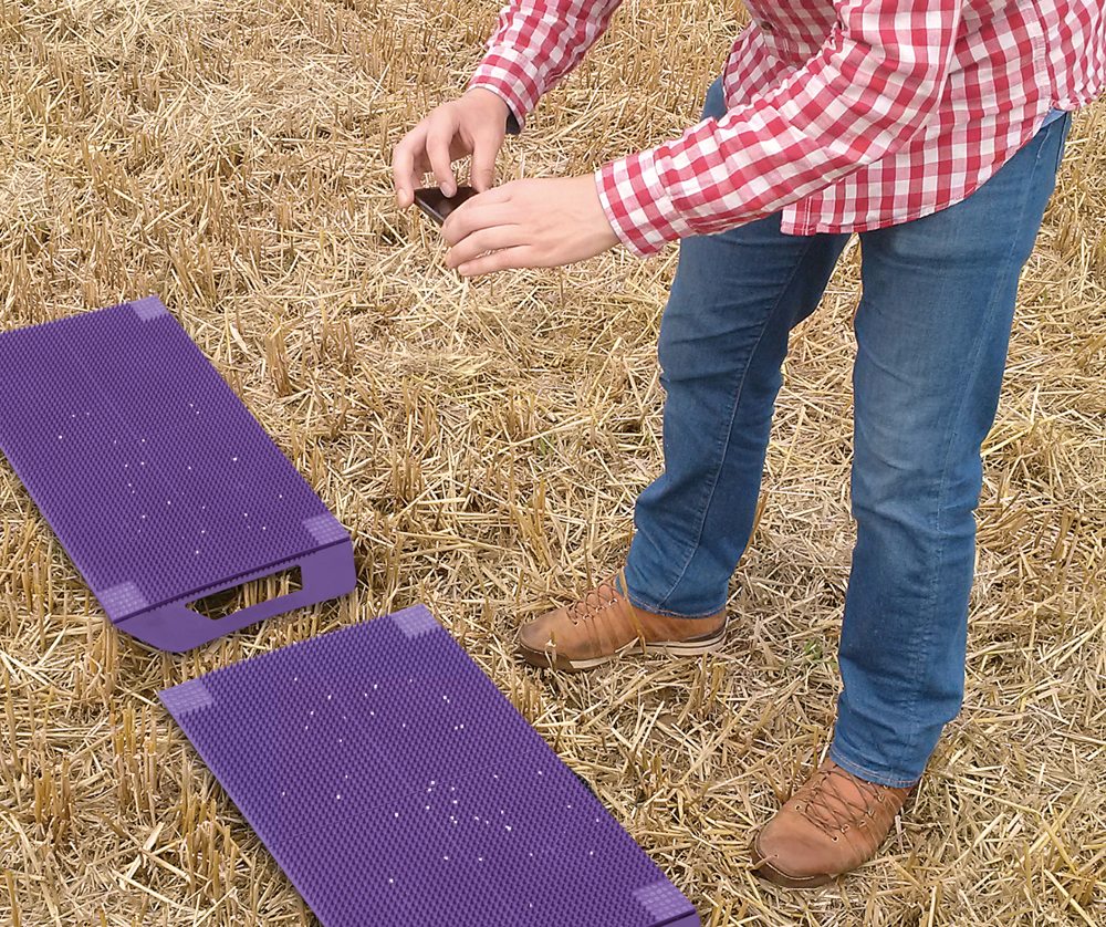 Amazone offers a free cell phone  app that can be used to manually evaluate a spread pattern.