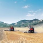 Demonstrating the concept of supervised autonomy, here one operator is responsible for two Steiger tractors working together on the same job.