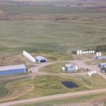 Aerial photo of the Crow Lake Farm, south of Griffin, Sask.