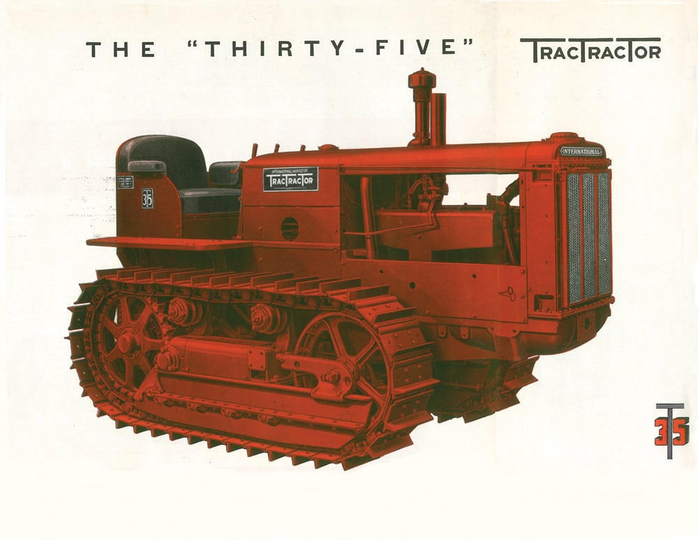 IH experimented with tracked versions of the  10 to 20- and 15 to 30-wheel tractors in the late 1920s. In 1930 a T-15 was released but was not built in quantities until it was introduced as a Model T-20 in July of 1931. In 1932 a T-40 was added, but it was not unti 1936 when the first agricultural targeted track layer models, the T-30 and a companion diesel TD-35 were introduced.