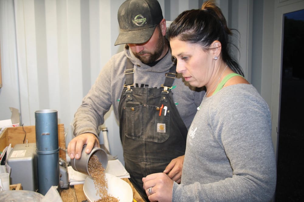 Jordan and Jennifer Lindgren grain and oilseed producers from Norquay, Saskatchewan.