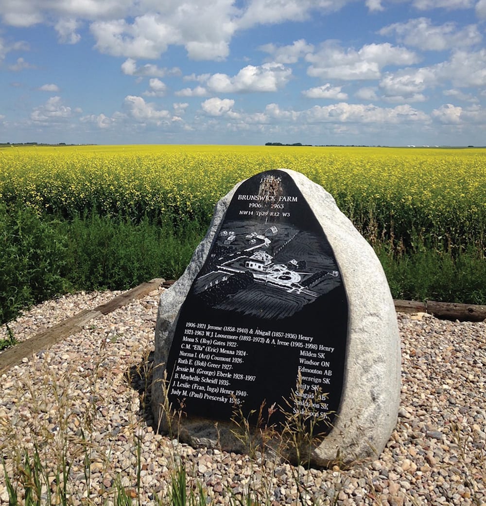 The home quarter that my grandfather Jerome Henry broke 100+ years ago grew a 60 bu./acre canola crop in 2017. This photo was taken on July 17, 2017. The land is now owned by my nephew Glen Gates but rented to George Winny from nearby Sovereign, who grew the big 2017 crop. His Dad and I did Boy Scout camps together in the 1950s.