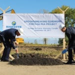 Roquette broke ground on its pea-processing plant in Portage la Prairie, Man., in September 2017. Construction was suspended in the spring of 2018, then began again this past October.