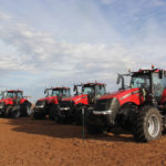 Disguised to look like the existing Magnum line, the demo tractors were “camouflaged” to keep passersby from getting a sneak peak at the new design.