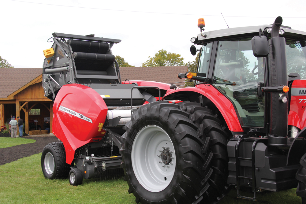 A variable chamber design increases pressure on the  bale as it grows in size to maintain an even density. 