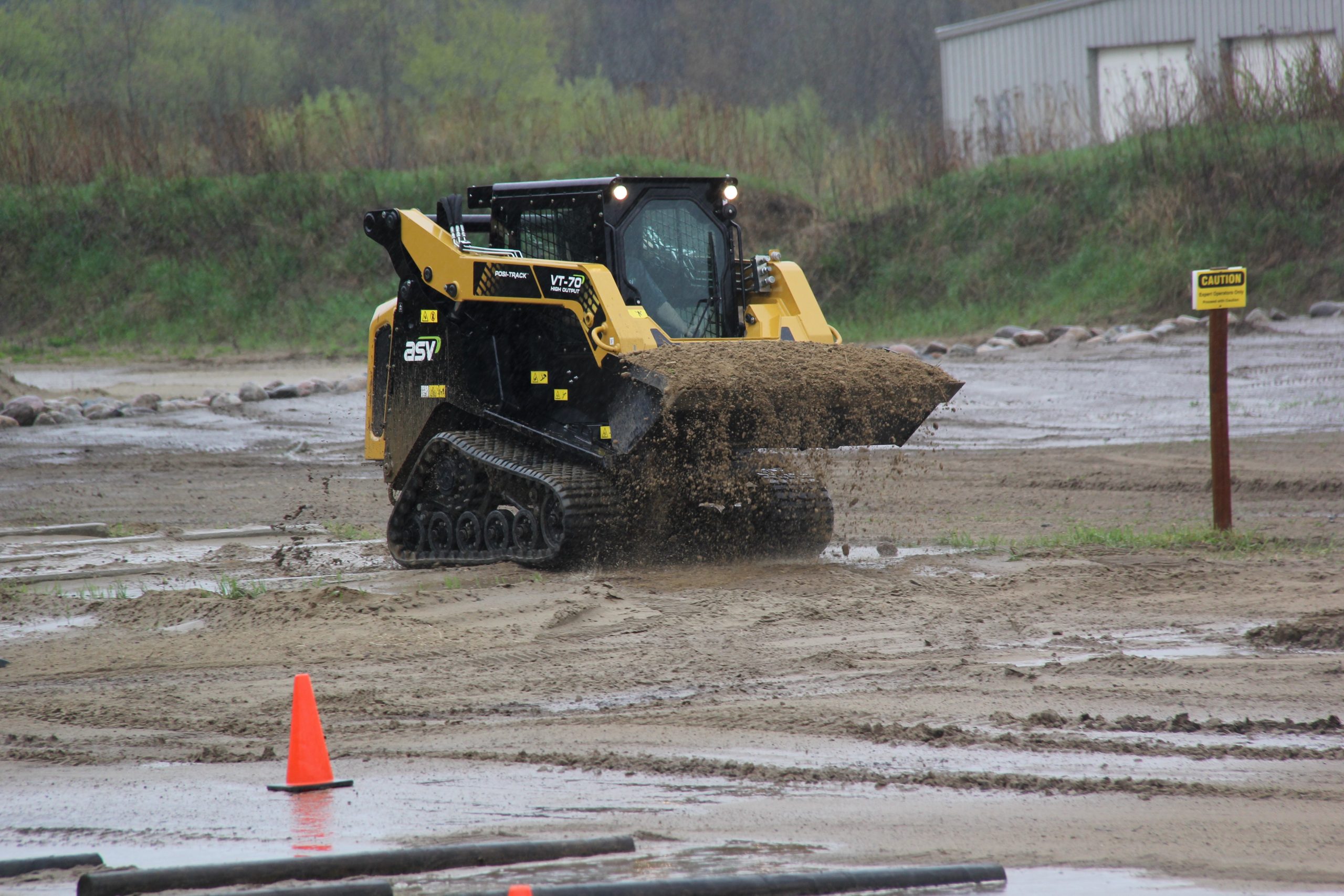 ASV over a bump track