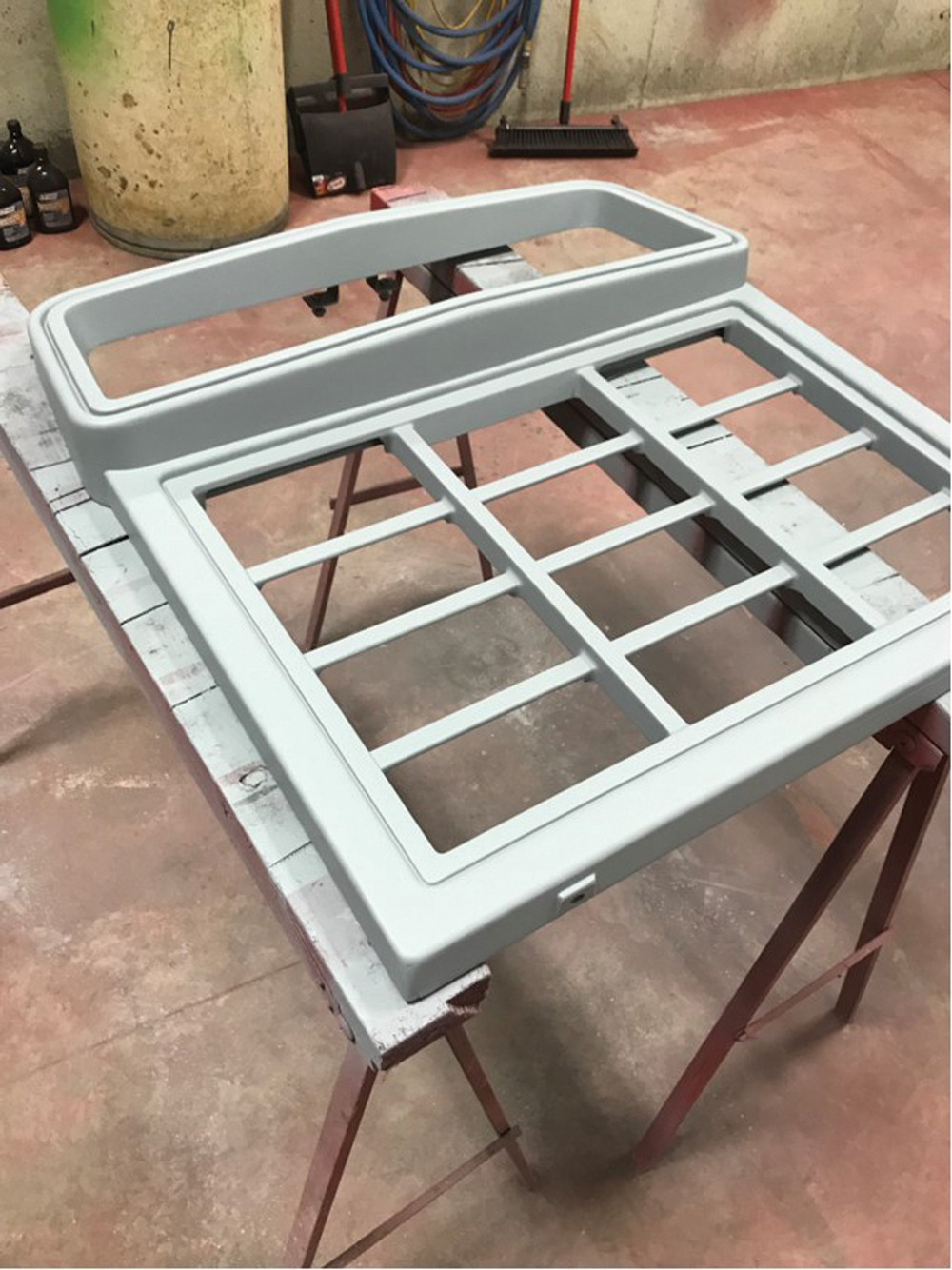 Nathan says finding a replacement grille for a 2+2 tractor could be nearly impossible. Fortunately, the one he had was in good condition.