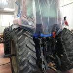 After the cab was painted, it was masked off to prevent overspray during the chassis paint.