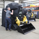 ASV pulled the wraps (literally) off of their newest model, the VT-70 High Output compact track loader. With its four-cylinder turbocharged Deutz diesel providing 207 ft-lb of torque, brand marketers claim that gives this model the highest torque specs in its class.