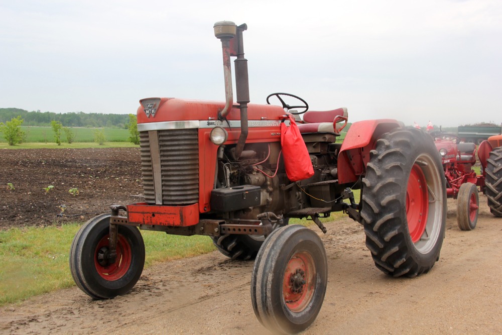 High clearance tractors are a relatively rare sight on the prairie, but this MF Super 90 represented that class of machine in this year’s Trek. High clearance machines are used in row-crop applications where the body of the machine needs to have increased ground clearance to let crops pass underneath without damaging them.