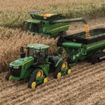 MachineSync allows for synchronized operation of tractor and combine operation during in-field combine unloading.