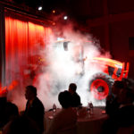 Appearing from behind a curtain and emerging through a mist, an M8 model appeared on either side of the stage to the applause of dealers along with a host of brand executives on hand to take part in the event.