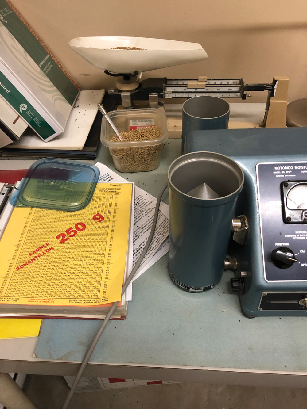 This late harvest has really put our moisture testing skills to the test. 