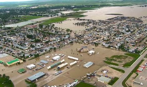 RCMP in Alberta supplied this aerial photo of flooding at High River on Saturday (June 22) after water from the Highwood River had ”already receded substantially.”
