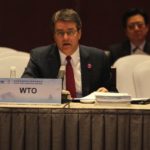 WTO director-general Roberto Azevedo, shown here speaking Saturday in Beijing, now hopes to see a global customs pact settled within the next couple of weeks. (WTO.org)