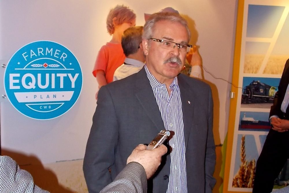 “I don’t see farmers shying away” from taking equity in CWB, Agriculture Minister Gerry Ritz said Wednesday. (Dave Bedard photo)
