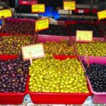 Greek olives on display in a market in Athens. (CIA.gov)
