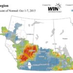 Rainfall as a percentage of ‘normal’ levels for the week of Oct. 1-7. (WeatherFarm.com)
