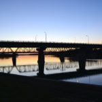 The Diefenbaker Bridge over the North Saskatchewan River in Prince Albert, Sask.  Photo: Carolyn Carleton / Wikimedia Commons
