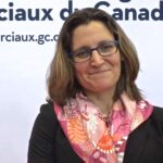 Trade Minister Chrystia Freeland, shown here at the Prospectors and Developers Association of Canada conference in March. Global Affairs Canada via YouTube)