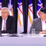 Newfoundland and Labrador Premier Dwight Ball and Finance Minister Cathy Bennett lay out the “Flatter, Leaner Management Structure” on Feb. 22. (Gov.NL.ca)