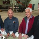 Provincial Economic Development Minister Heath MacDonald, W.A. Grain’s Chris Chivilo, Rural Development Minister Pat Murphy and Agriculture Minister Alan McIsaac (l-r) announced plans for Summerside’s former Old Dutch plant on March 8. (PrinceEdwardIsland.ca)