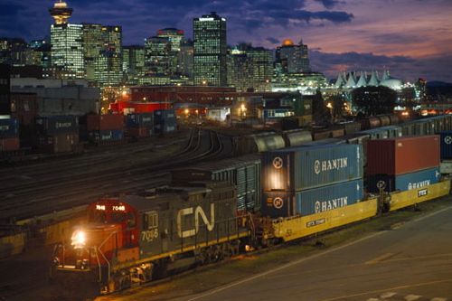CN trains in Vancouver. (CN.ca)
