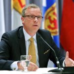 Saskatchewan Premier Brad Wall speaks during a news conference in Quebec in 2015.  Photo: Reuters/Mathieu Belanger
