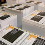 Ballots at the printing press on Sept. 7 ahead of New Brunswick’s Sept. 24 election. (Photo courtesy Elections New Brunswick)