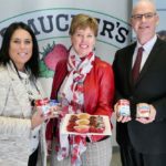 Marie-Claude Bibeau (centre), shown here Feb. 11 announcing federal funding for a Smucker’s Foods dairy plant at Sherbrooke, Que., is Canada’s new agriculture minister. (MCBibeau.Liberal.ca)