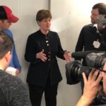 Agriculture Minister Marie-Claude Bibeau, shown here visiting Cigi in Winnipeg on March 13, said a third unnamed canola exporter has run afoul of Chinese customs officials. (Dave Bedard photo)
