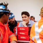 Prime Minister Justin Trudeau meets with steel workers at Stelco in Hamilton on March 13, 2018. (File photo: Reuters/Mark Blinch)