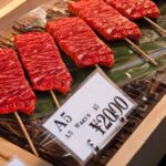 Wagyu beef on skewers at a Tokyo market. (Michal_Staniewski/iStock/Getty Images)