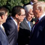 U.S. President Donald Trump speaks with U.S. Treasury Secretary Steven Mnuchin on the South Lawn of the White House in Washington, D.C. on Sept. 20, 2019. (Photo: Reuters/Joshua Roberts)
