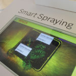 Developed in cooperation with Bosch, Xarvio uses this display with potted weed plants to demonstrate
how the system recognizes a weed then activates a boom nozzle to
spot spray.