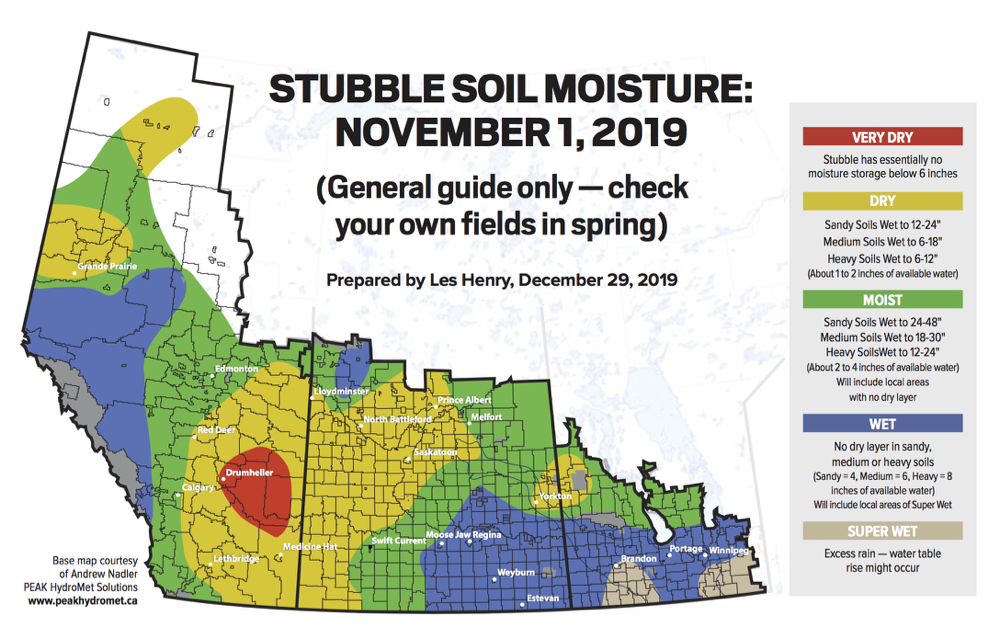 Les Henry: Prairie soil moisture map for 2020