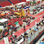 A view from above of a display floor at Manitoba Ag Days.