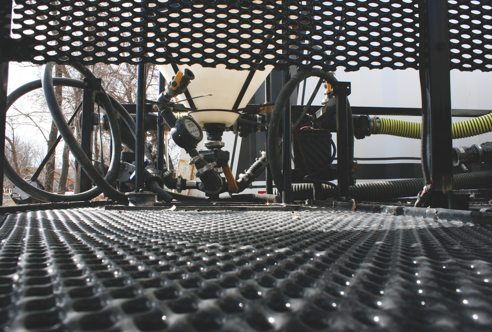 Sucking chemical straight out of a tote through a meter makes easier work of filling the sprayer.