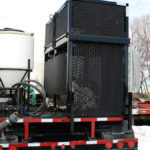 Lots of reflective tape was used on the rear and sides of the trailer making it more conspicuous to traffic when parked on the side of the road.