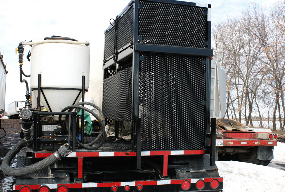 Lots of reflective tape was used on the rear and sides of the trailer making it more conspicuous to traffic when parked on the side of the road.