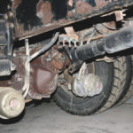 The new drive axle was placed in front of the existing two. The gears in the new differential had to be changed to match up with the gears in the old ones.