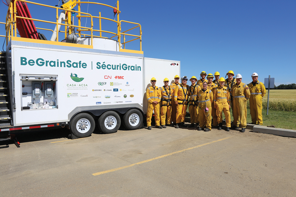 Select fire departments located near G3’s new grain elevators in the Carmangay, Irricana, Morinville, Stettler County, Wetaskiwin and Vermilion areas will be trained before receiving the rescue equipment. Sturgeon County Emergency Services, near G3 Morinville, received the BeGrainSafe training this August. 
