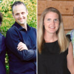 The 2019 Outstanding Young Farmers Simon Michaud and Mylene Bourque of Quebec (left) and Justin and Laura Rogers of Atlantic Canada (right) will have to wait another year to welcome the next national winners.