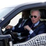 U.S. President Joe Biden test-drives the new Ford F-150 lightning truck at Dearborn, Michigan on May 18, 2021. (Photo: Reuters/Leah Millis)