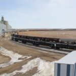 A view of Ceres Global Ag’s Northgate, Sask. facility as seen from its fertilizer shed in 2018. (Grainews photo by Lisa Guenther)