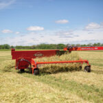The new Kuhn 301 hay merger is designed to work with mower conditioners that have nine- to 18-foot working widths.