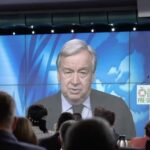 Antonio Guterres, secretary general of the United Nations, virtually addresses a pre-summit event. (Video screengrab via UN.org)