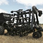 The new 24-foot-wide SeedMaster drill has all of the same features as a 100-foot-wide machine, except this one will fit in a proverbial pocket. Its sides fold up to make a compact 10-foot-wide unit that’s 12.5 feet in height — that makes for easier transport, it’s easier to fit through gates, if applicable, and it takes up much less room in the shed for winter storage.