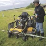 There is all kinds of “stuff” on the farm — stuff you need, stuff you want — and sometimes stuff that is a great invention. Above the writer’s son Billy McGrath looks over a riding mower he outfitted with a spot spraying system to control dandelions as he mows the lawn. The sprayer involves a scrap section of boom, a five gallon pail and a 12 volt pump... Apparently it works very well. His mom is quite impressed with improved weed control around the yard.